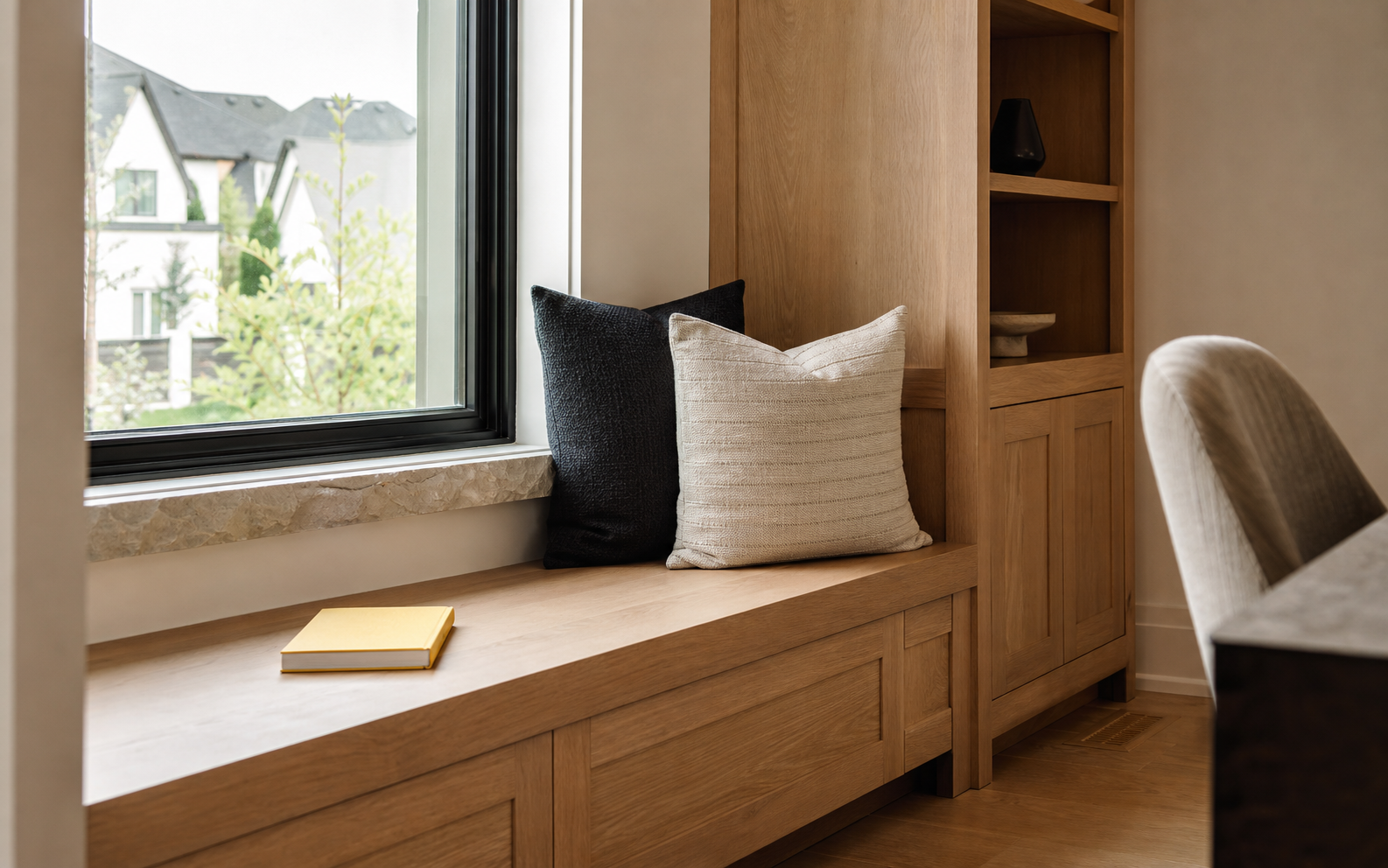 Close-up of interior materials